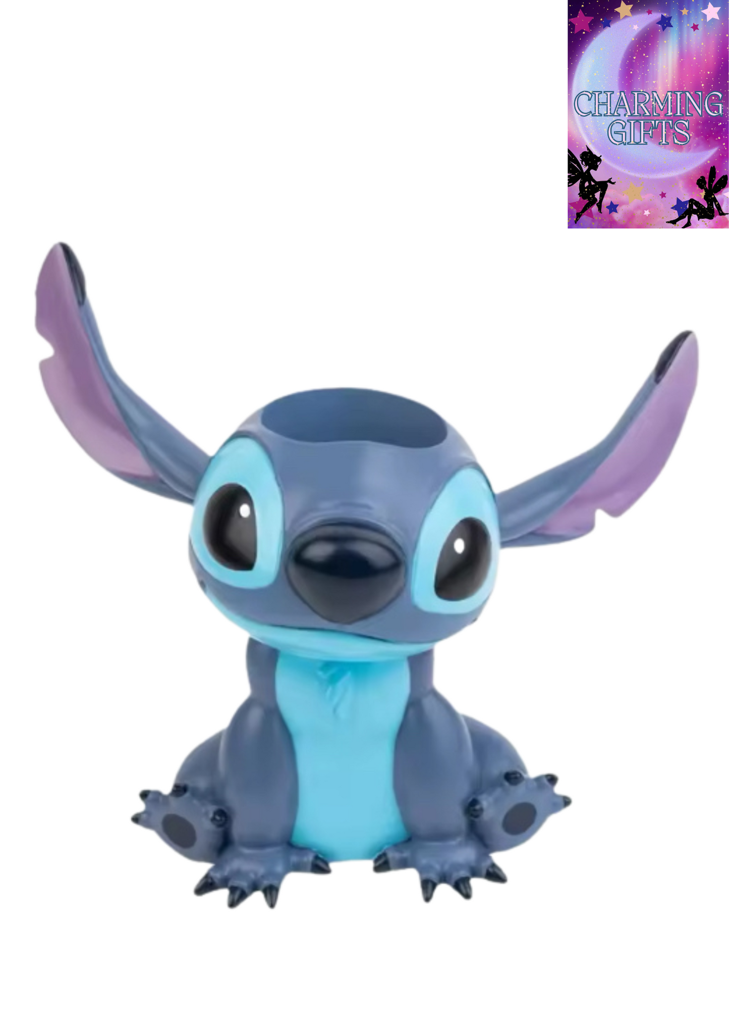 Kawaii Stitch Stationery Storage Box / make up brush holder Japanese Anime Creative Animated Cartoon Stitch Pen Holder Desktop Decoration Girly Heart