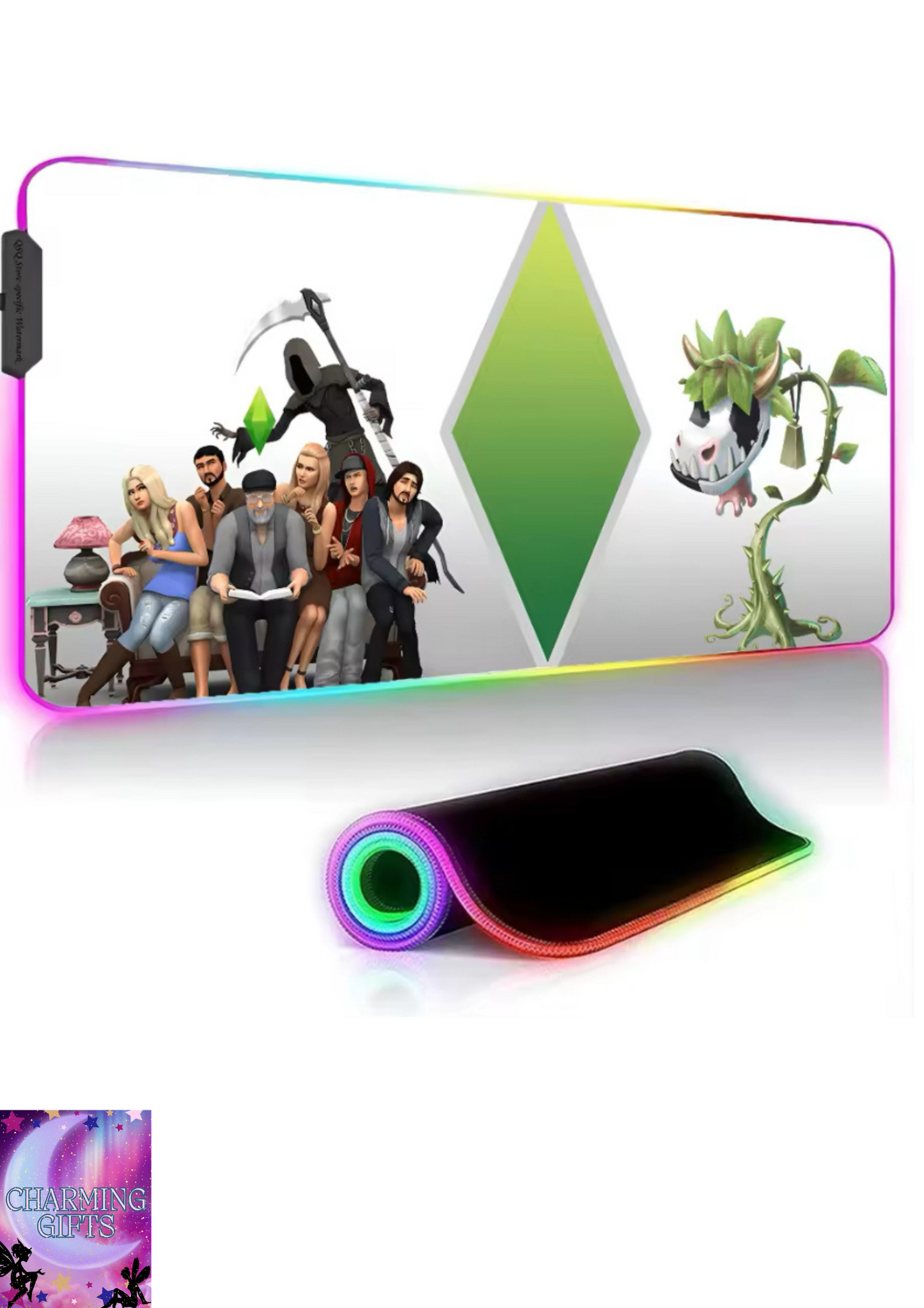 1pc T-The Sims 4 Game XXL RGB Gaming Mouse Pads Gamer Accessories Large LED