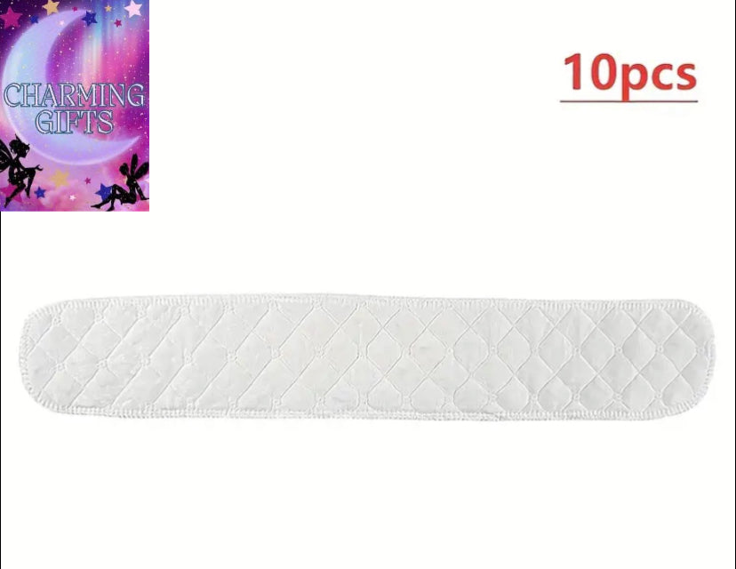 10pcs set of fabric bra pads with 3 layers of reusable under breast sweat pads, 2 styles