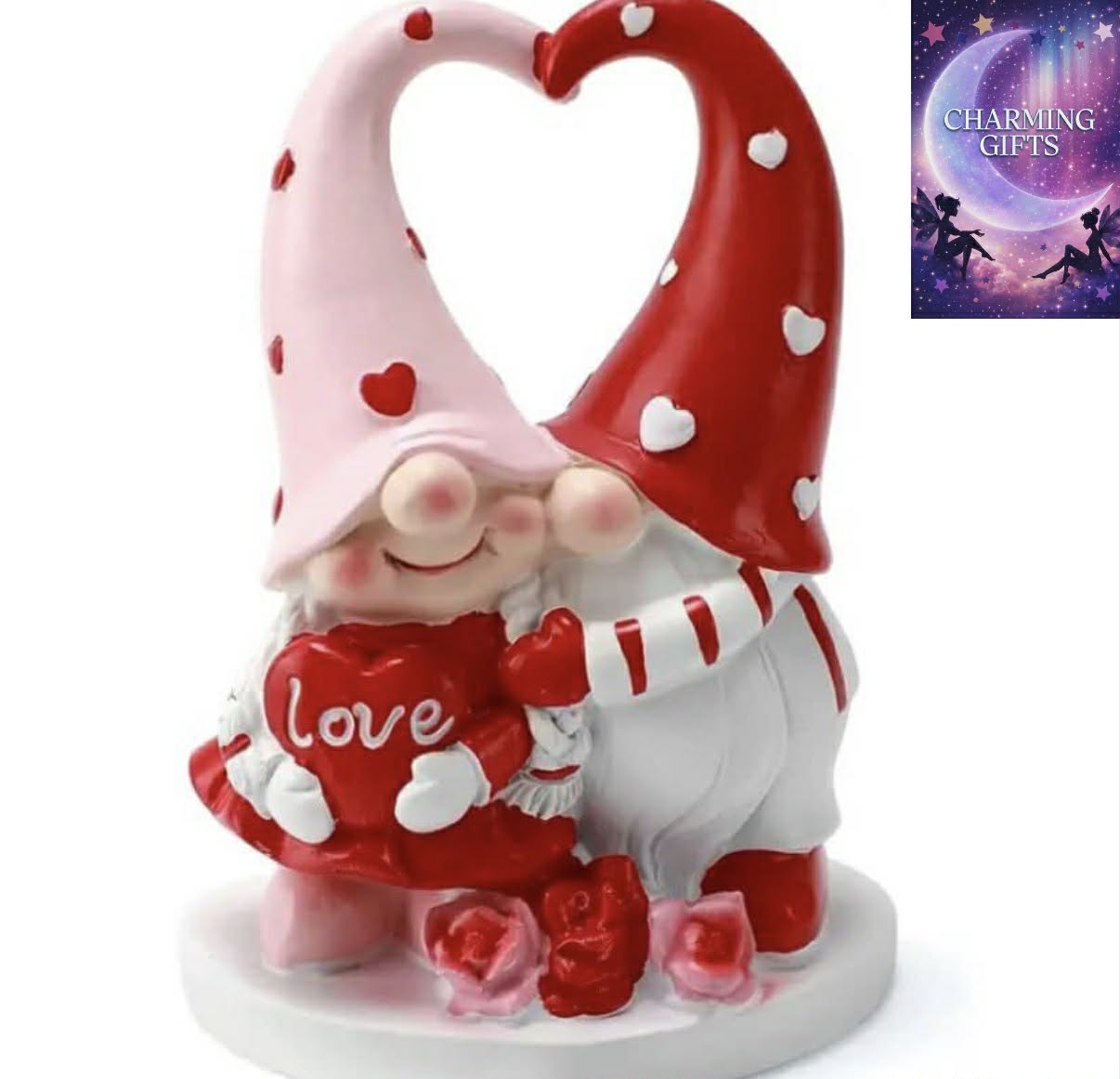 Red Heart to Heart Cute Couple Gnome Ornament Small Gifts for Couples Perfect for Valentine'S Day & Anniversary Decorations, New Year'S Romantic Tabletop Display, Multi-functional Holiday Decorations, Holiday Gifts for Loved Ones