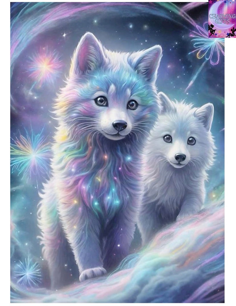 Fantasy Diamond Painting Kits for Adults, Wolf 5D DIY Diamond Art Kits for Beginners Round Full Drill Painting with Diamonds Gem Art Crafts for Home Wall Decor Gift 30x40cm