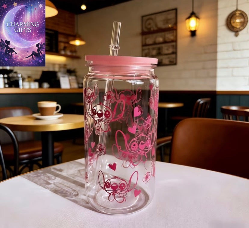 2pc Disney 500ml/16oz Cute Car-Themed Water Bottle, Made of PC Material, Portable and Durable, with Straw, Leak-Proof, Can Hold Ice Cubes, Suitable for Daily Use, Ideal as a Birthday Gift, Valentine's Day Gift, or Back-to-School Gift