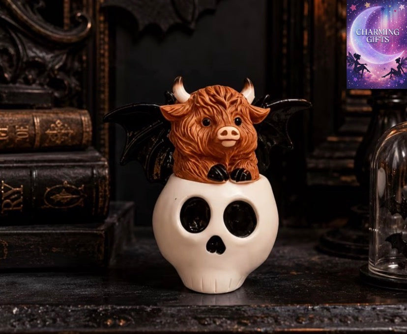 🎃 Halloween Highland Cow Collectible Figurine 🐄✨