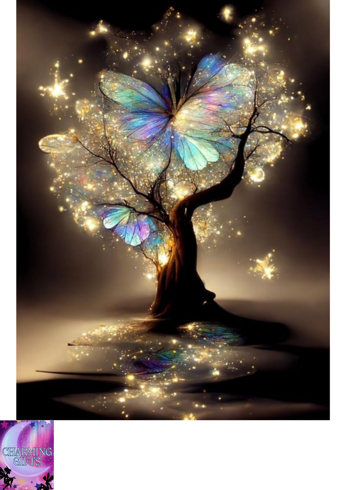 Diamond Art Kits for Adults, Glitter Tree 5D Diamond Painting Kits, 30x40 cm (Black)