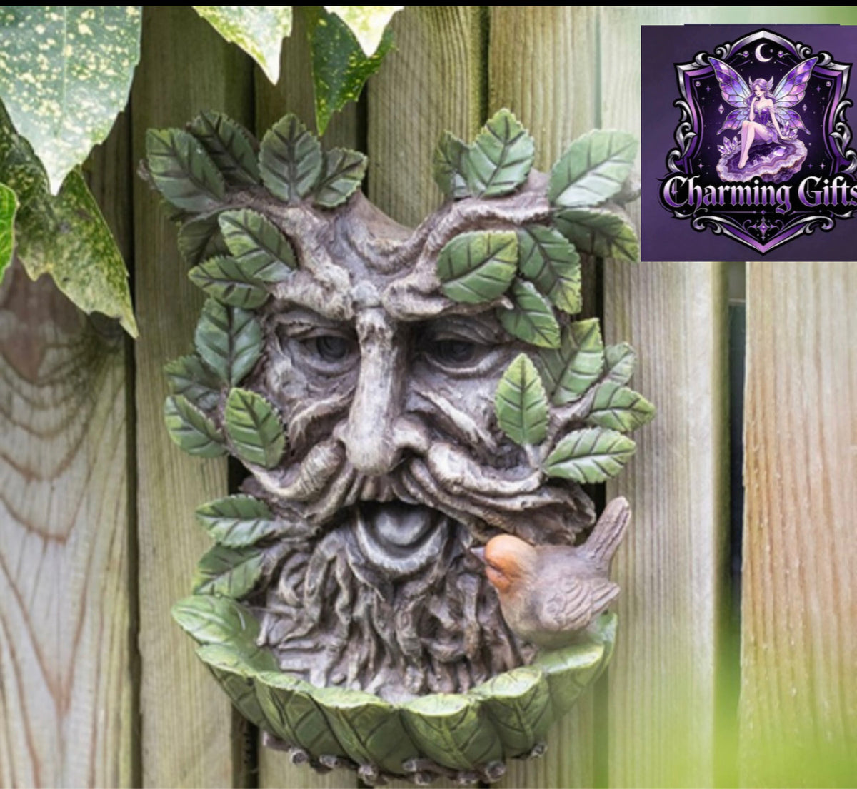 Green Man Wall Bird Bath
