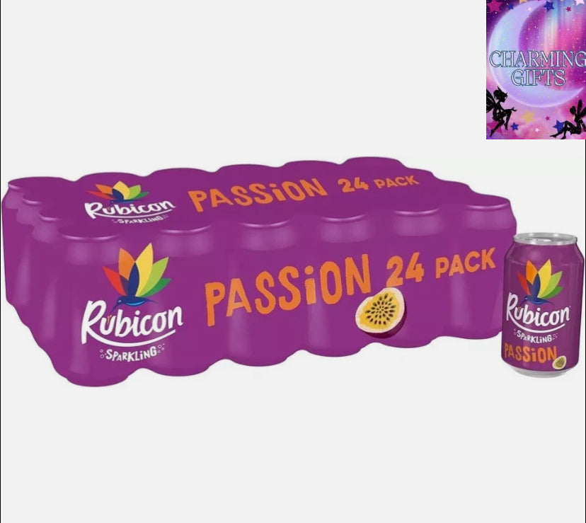 Passion fruit Rubicon Juice Sparkling Fizzy Drink Cans, 330ml Pack of 24