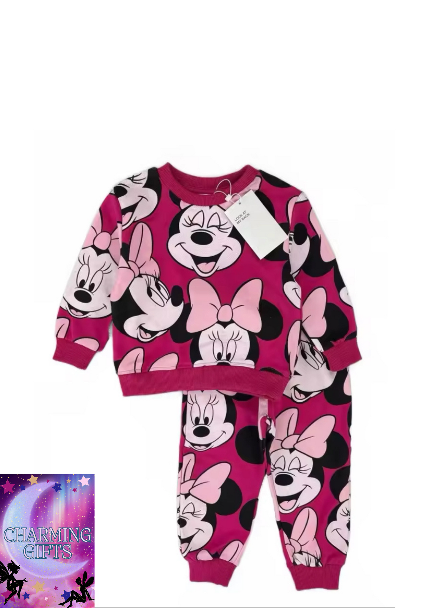 Autumn Girls Set Kids Clothes for Children Minnie print Sweatshirts+Solid Sports Pants Fashion printing set