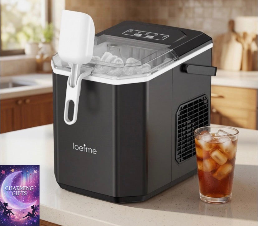 12KG/Day Ice Maker Machine Countertop 6Min Fast Ice Making Self-Cleaning 2 Sizes