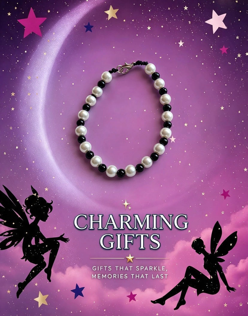 Charming Gifts pearl & Black bracelet
