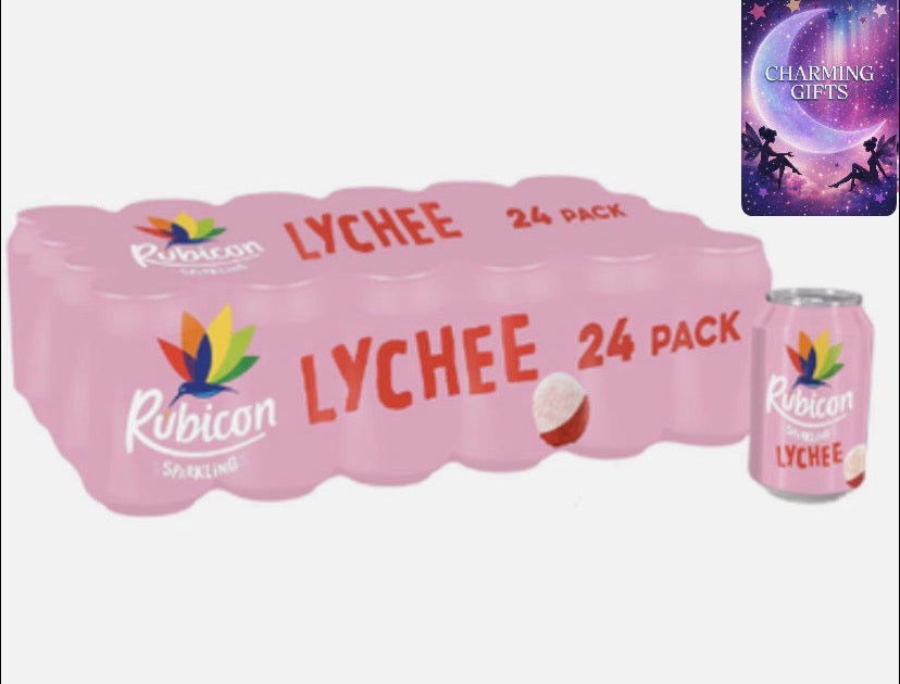 Rubicon Lychee Sparkling Drink 330ml Cans – Real Fruit Juice 24 pack