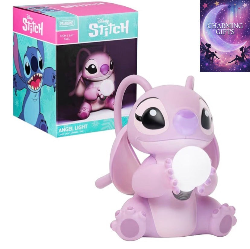 Angel Light - Officially Licensed Lilo and Stitch Lamp, Disney Collectible Gift, Bedside Table Bedroom Night Light Decor | Paladone, Pink
