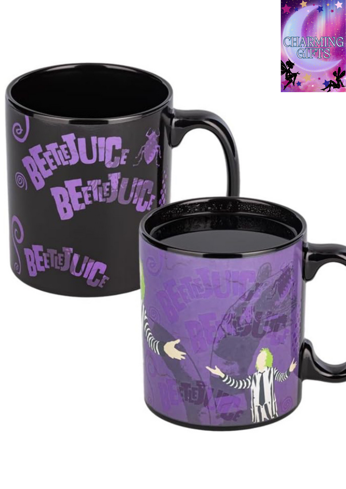 Beetlejuice XL Heat Changing Mug - Officially Licensed Merchandise Gift for Retro Horror Movie Fans, Nostalgic Ceramic Drinkware, 80's Movie Collectors Cup, 550ml (18 fl oz)