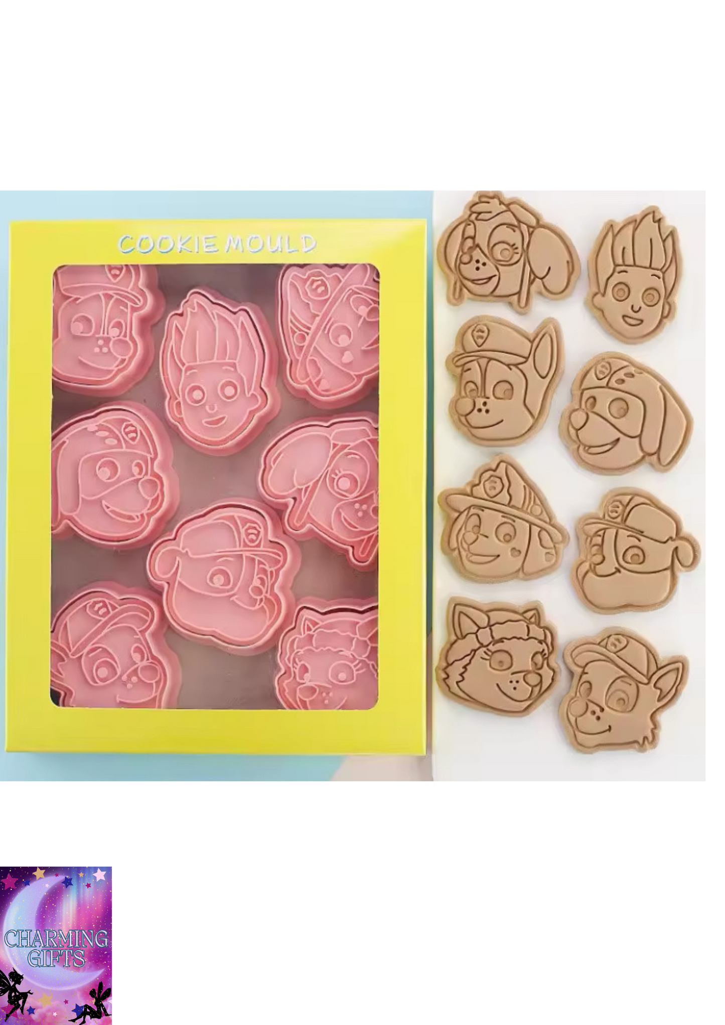 8pcs Paw Patrol Cookie Cutters Cartoon Plastic 3D Pressable Biscuit Mold Cookie Stamp Kitchen Baking Supplies Pastry Bakeware