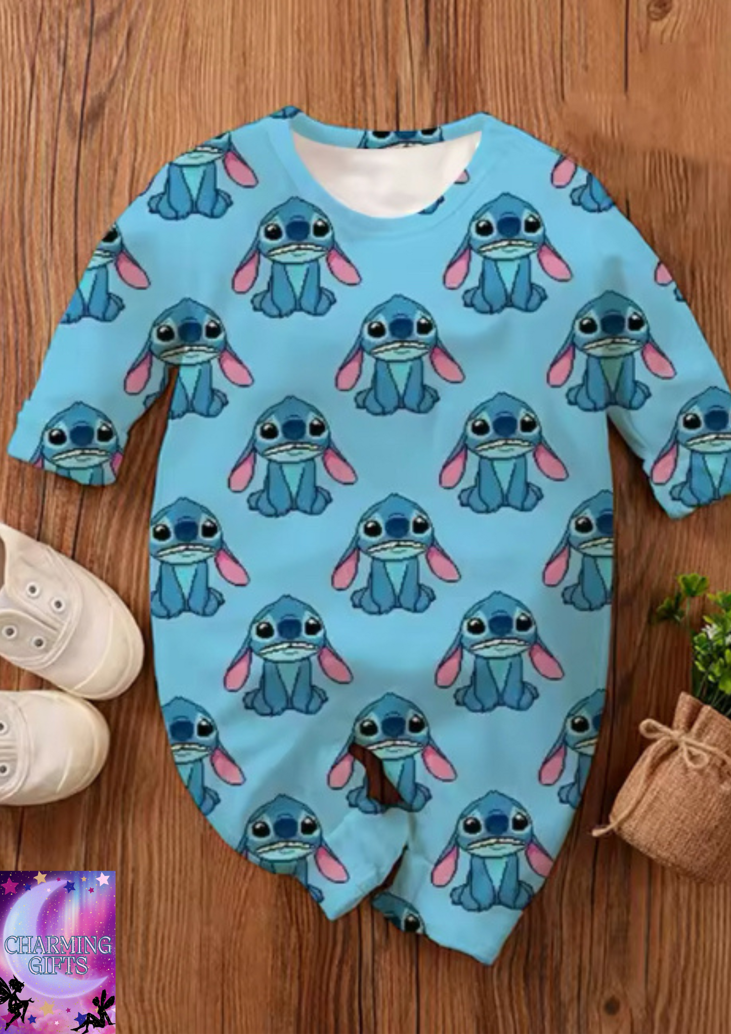 Cartoon Anime Lilo & Stitch Baby Romper 0-4 Years Spring Autumn Boy Girl Babies Jumpsuit Fashion Newborn Climbing Clothing
