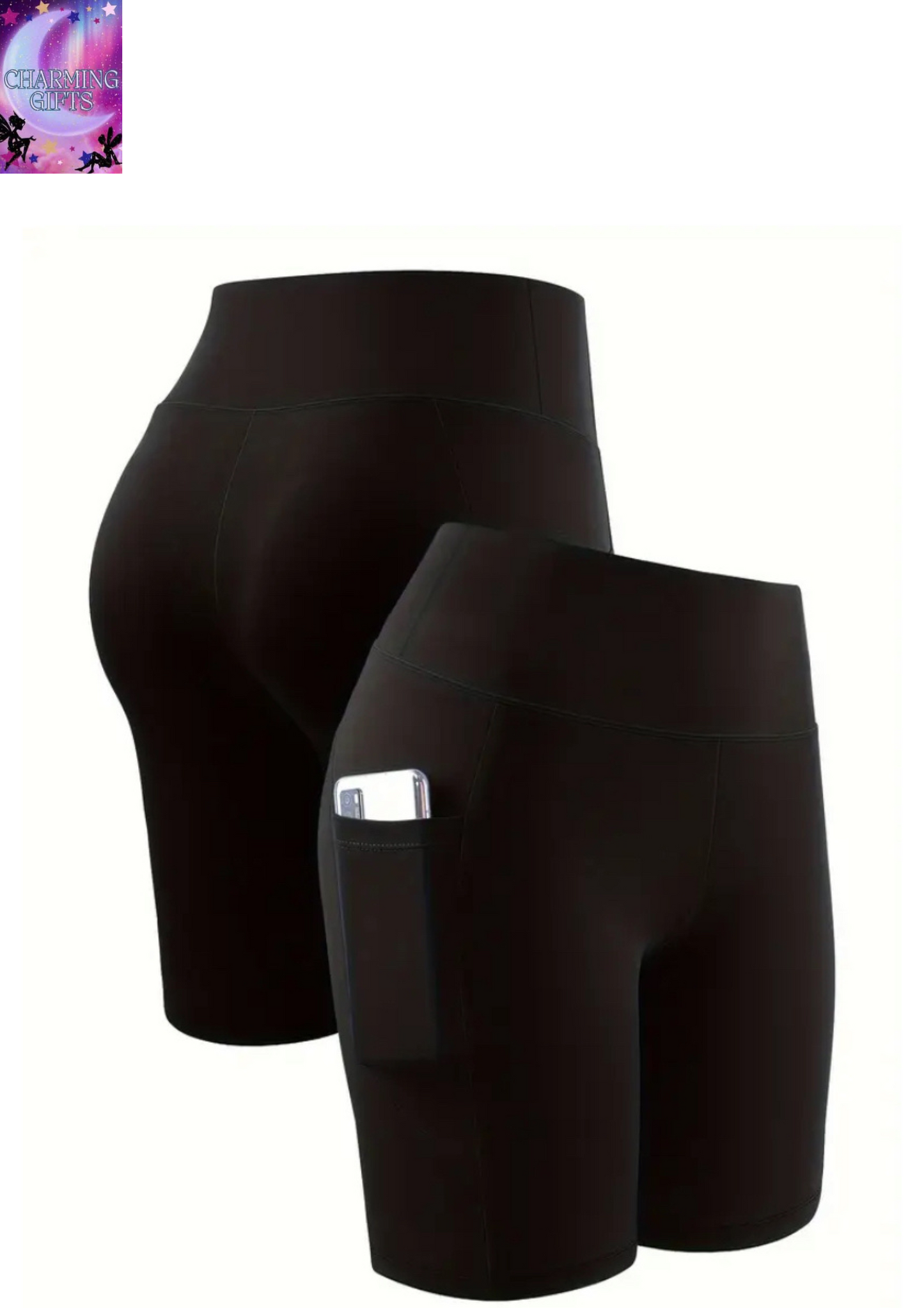 Breathable High-Waisted Plus Size Shorts - Women's Side Pocket Workout Leggings For Fitness Apparel