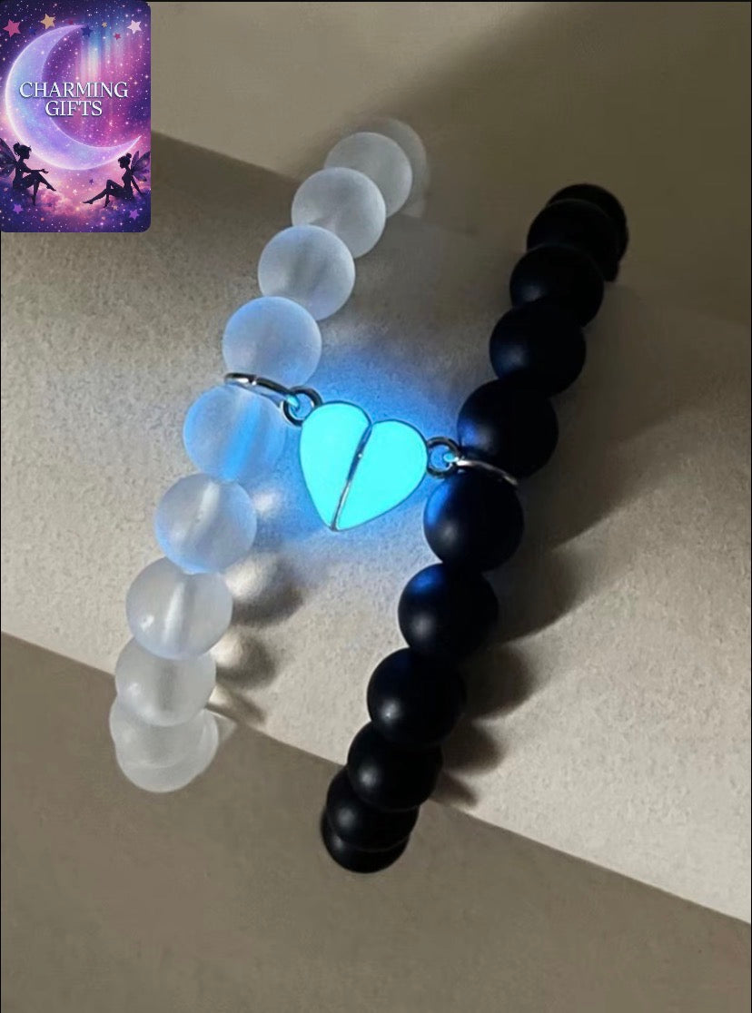 Magnetic Heart Design Bracelet, Crown Design Luminous Bracelet for Women & Men, Fashion Jewelry for Party, Daily Clothing Decor, Trendy Exquisite Jewelry for Gift