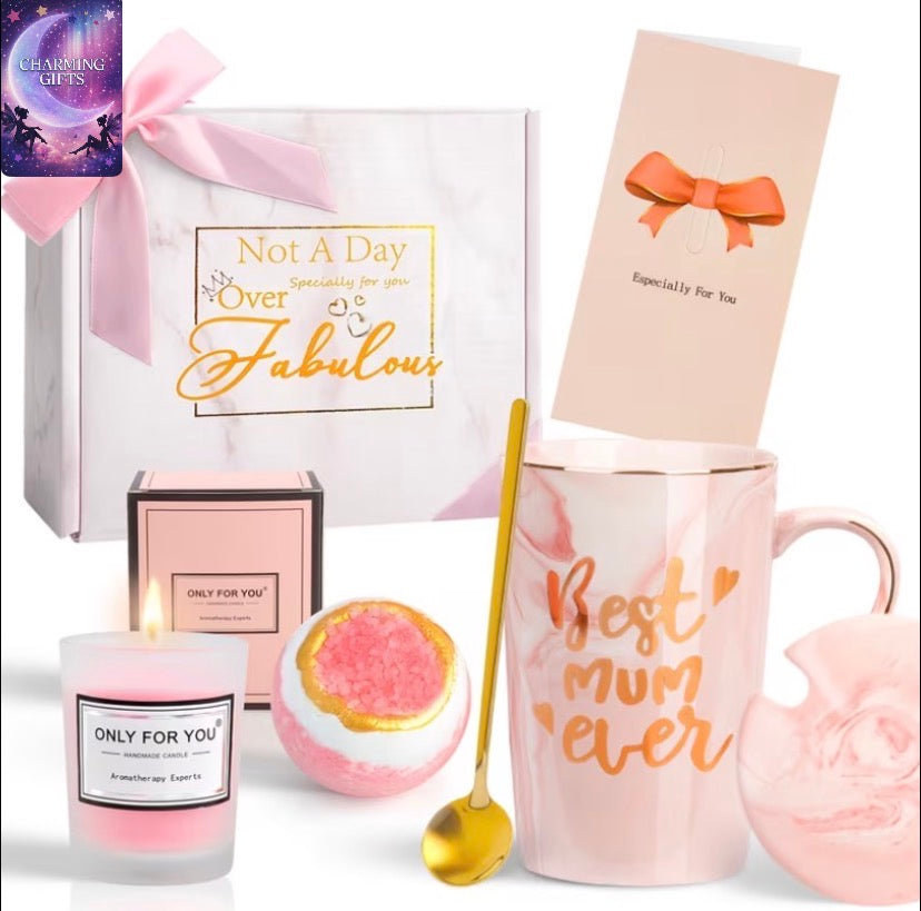 Elegant Pink Mug Gift Set, Gift for Mom On Birthday, Valentine's Day, Mother's Day And Christmas, Memorial Gift for Mom, Friends, Sisters, Add to Her Birthday, Valentine's Day, Mother's Day And Christmas Special Surprise.-Mixed Drinkware Sets