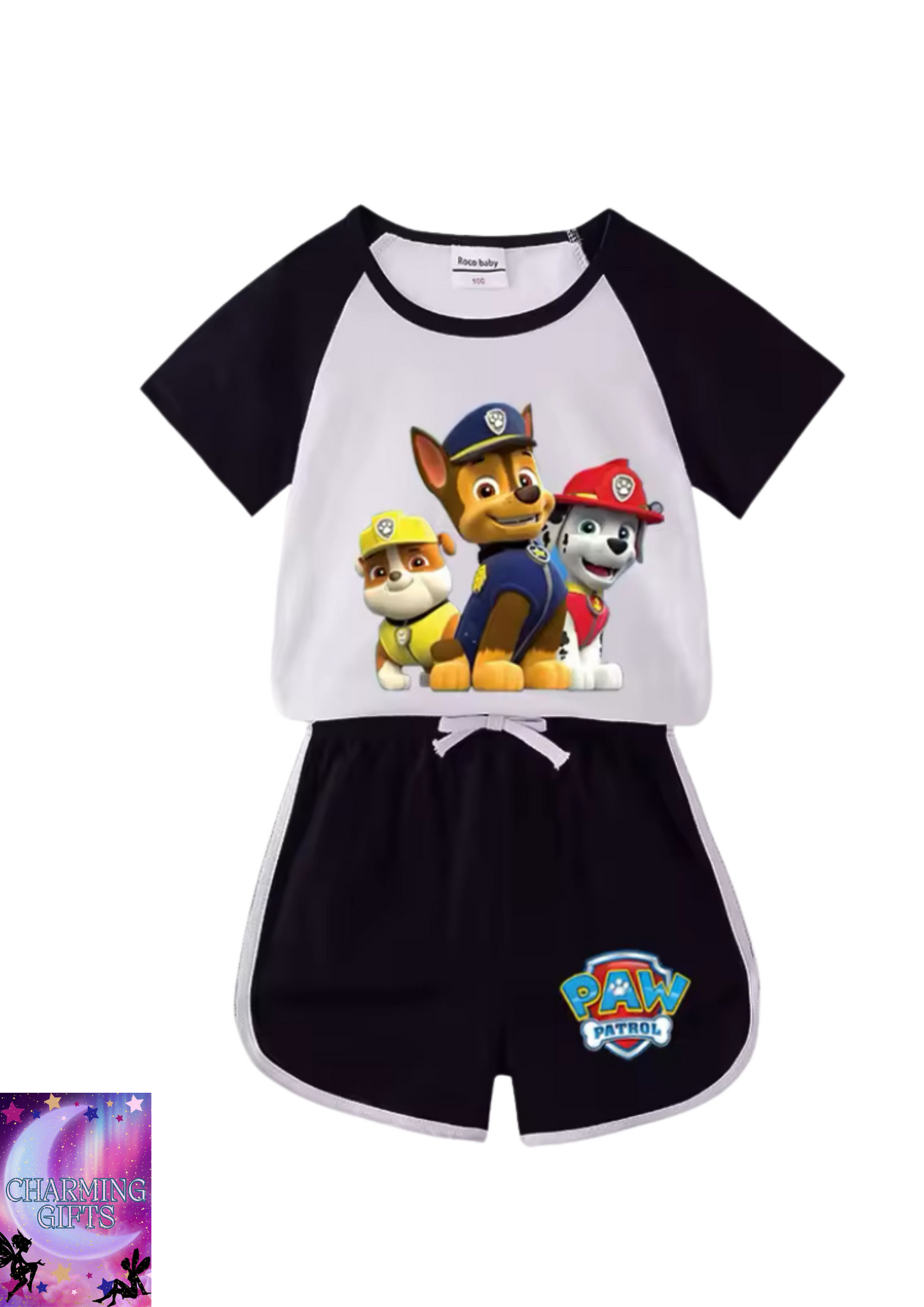 Boys & Girls Clothes Suit Summer Cartoon PAW Patrol Short Sleeve T-Shirt Top+Shorts 2Pcs Baby Boys Outfits 2024 New Children Set