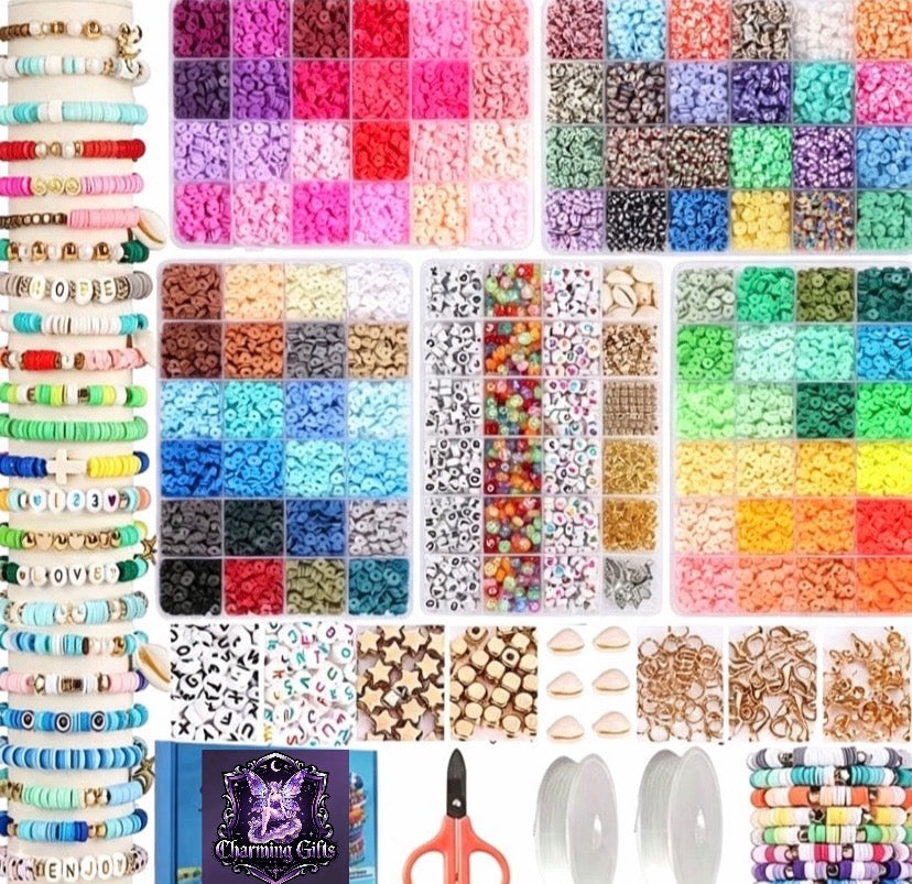 11000pcs Clay Bead Kits Bracelet Beading Kits Handmade Kits Jewelry Making Kit Friendship Bracelet Beads for Jewelry Making Supplies for Birthday Party