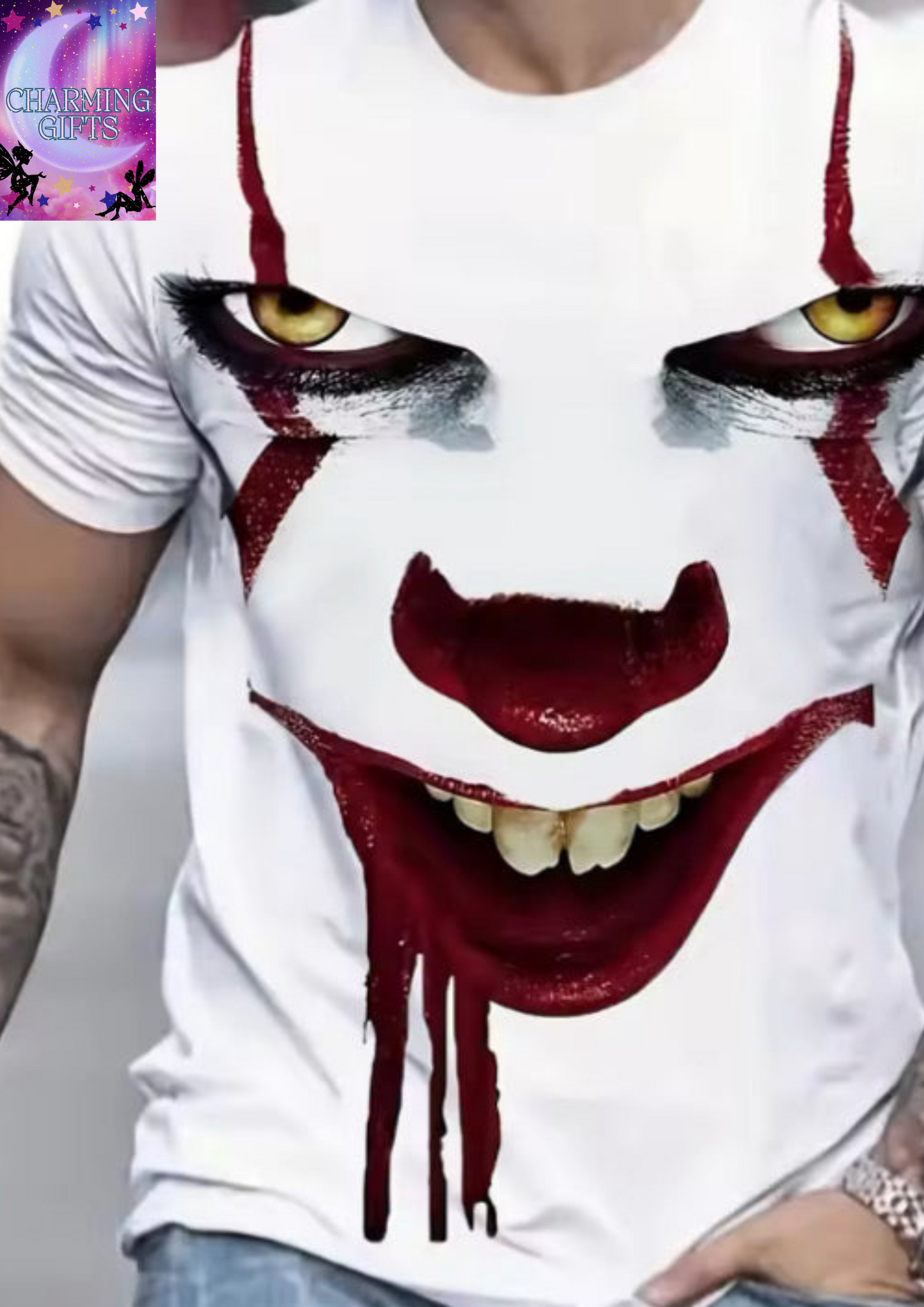 Pennywise Men's Scary Clown 3D Print Graphic Tee - Comfortable And Stylish Short Sleeve Shirt For Outdoor Activities Top