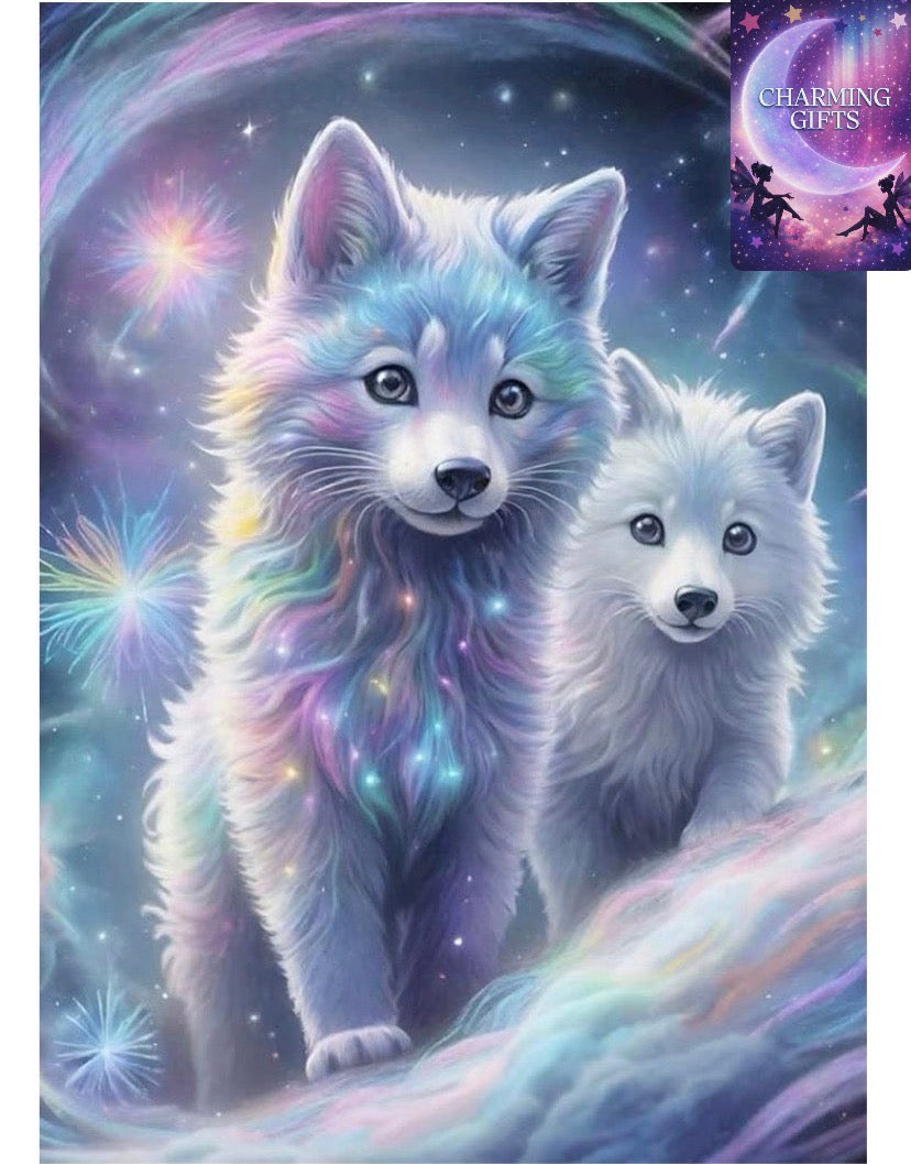 Fantasy Diamond Painting Kits for Adults, Wolf 5D DIY Diamond Art Kits for Beginners Round Full Drill Painting with Diamonds Gem Art Crafts for Home Wall Decor Gift 30x40cm