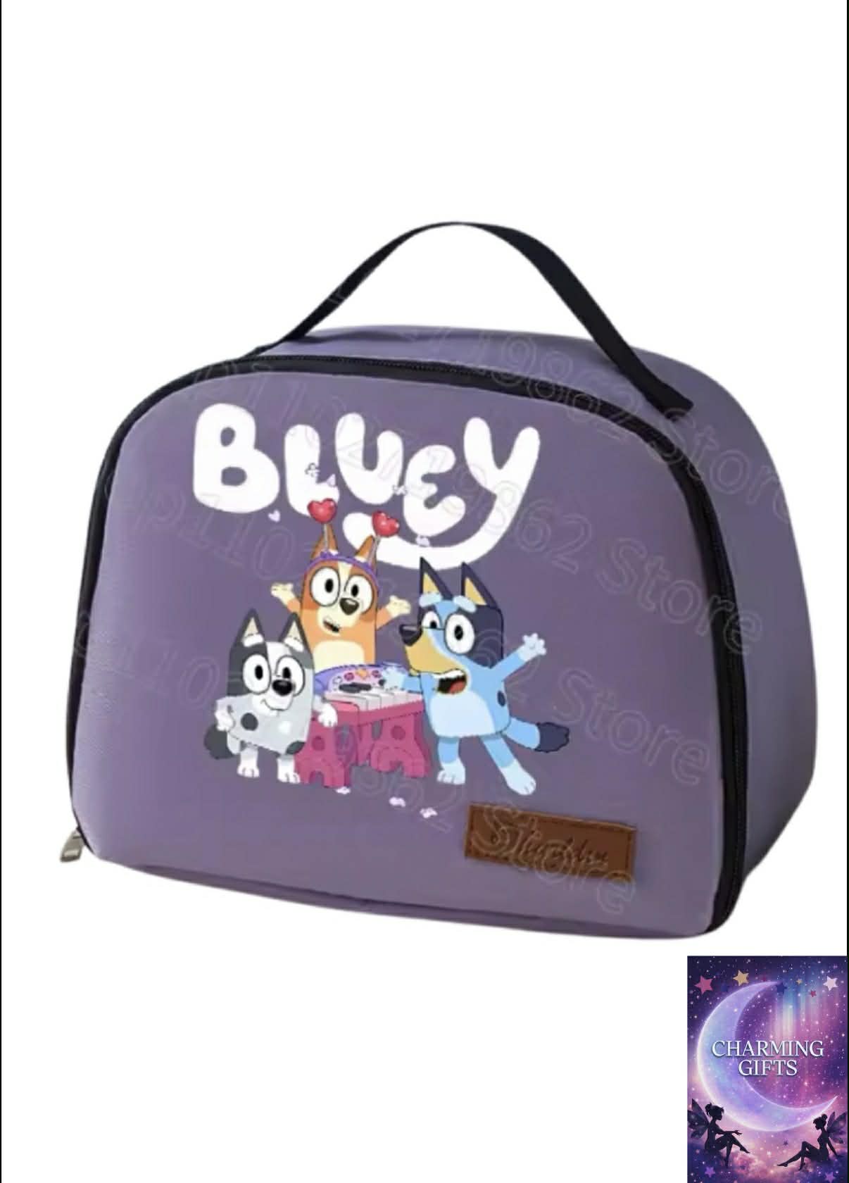 Bluey Bingo Lunch Bag Kid Fresh-keeping Tote Handbag Cartoon Anime Insulated Thick Tin Foil Food Box Women Portable Picnic Pouch
