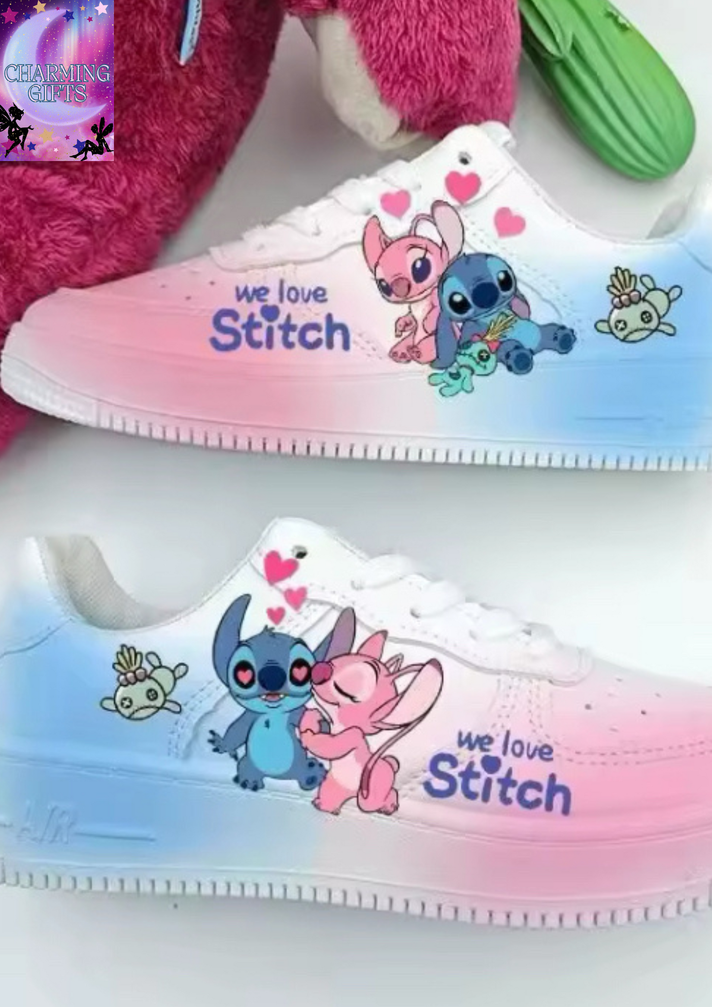 Hot Stitch Disney Anime Xangel Sneaker Summer Breathable Versatile Couples Cartoon Board Shoes Cute Student Leisure Shoes Gift
