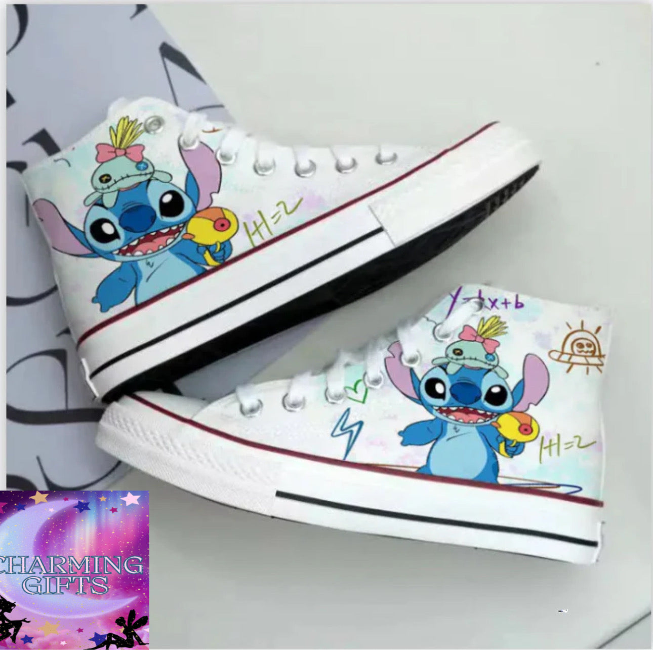 Kawaii Disney Stitch Canvas Shoes Cartoon New Men's/women's High-Top Sneakers Summer Versatile Couple Shoes