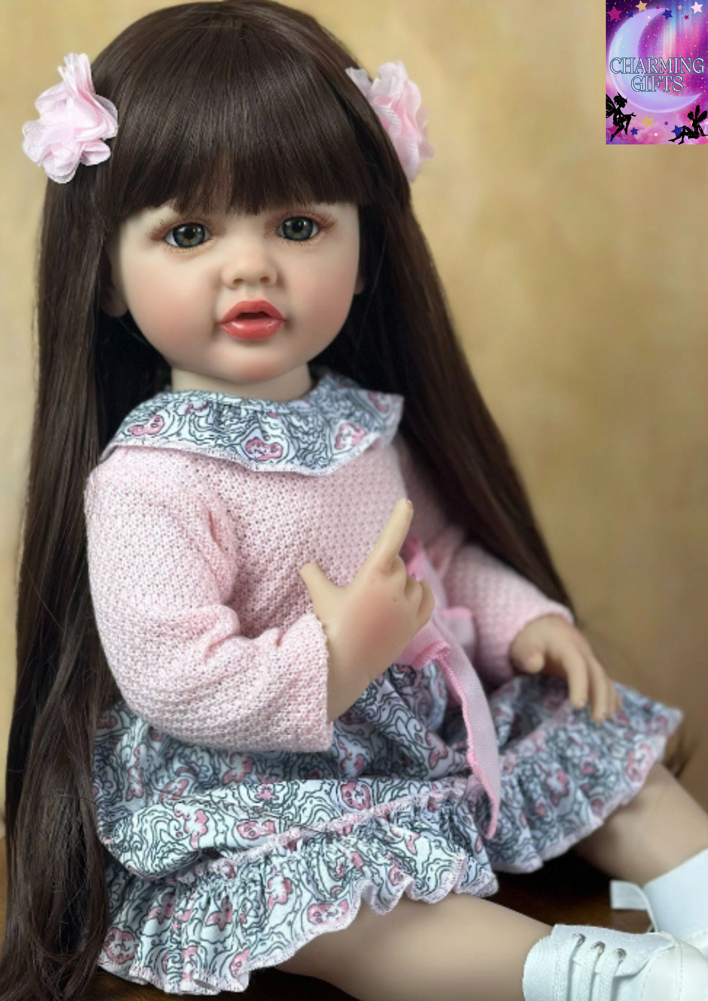 BZDOLL Full Soft Silicone Body Reborn Baby Girl Doll 55cm 22 Inch Realistic Princess Toddler Bebe Bath Toy Birthday Gift