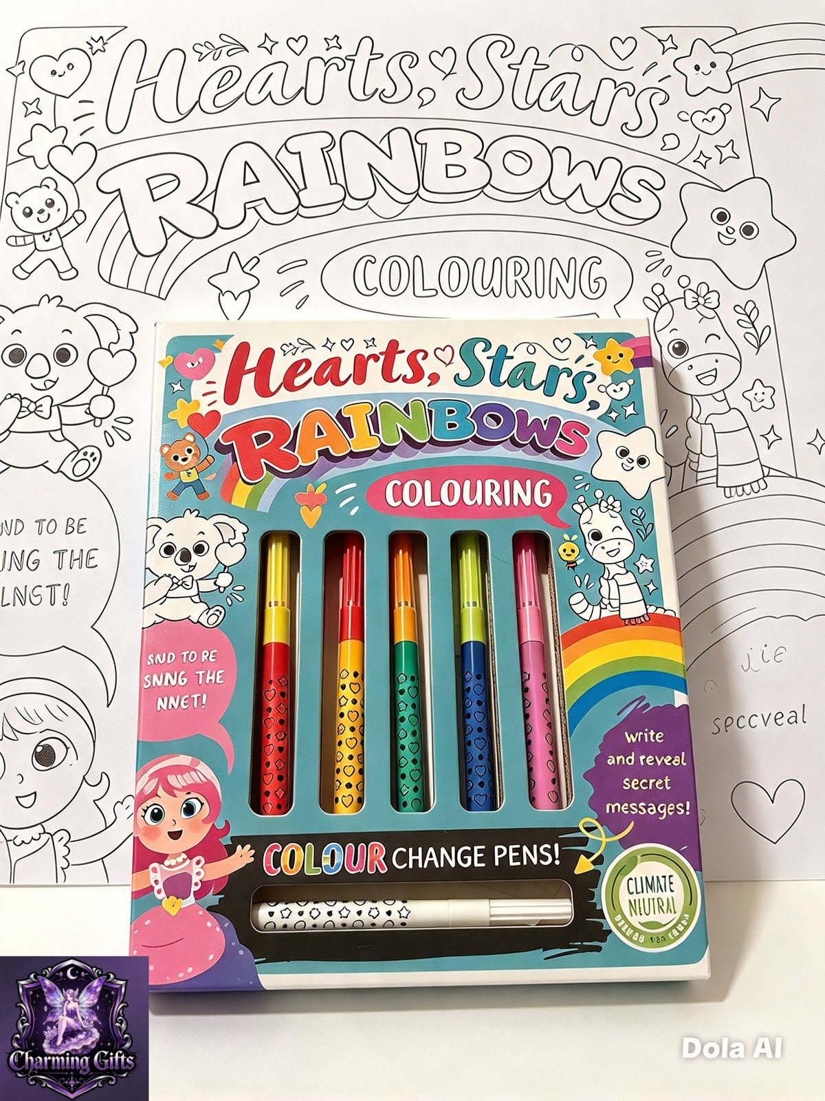 🌈🖍️ HEARTS, STARS & RAINBOWS COLOURING SET — MAGIC COLOUR CHANGE PENS! 🖍️🌈