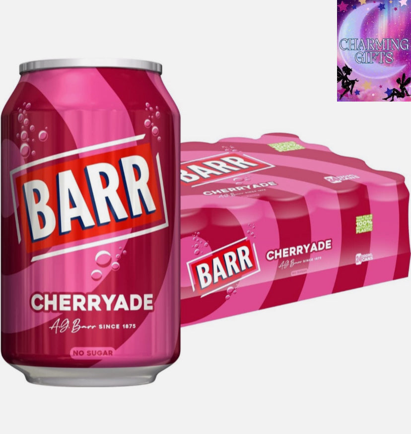 Cherryade 24 pack Fizzy Drink Cans, No Sugar, 24 x 330 ML