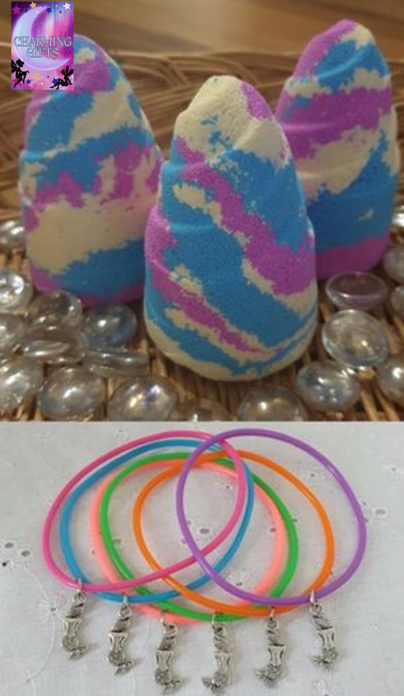 Mermaid bath bomb with mermaid braclet