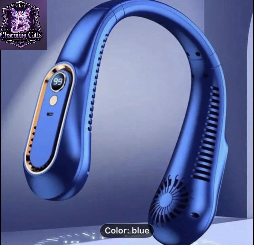 6000mah Neck Hanging Fan Portable Bladeless Lazy Neckband Cooler Rechargeable UK