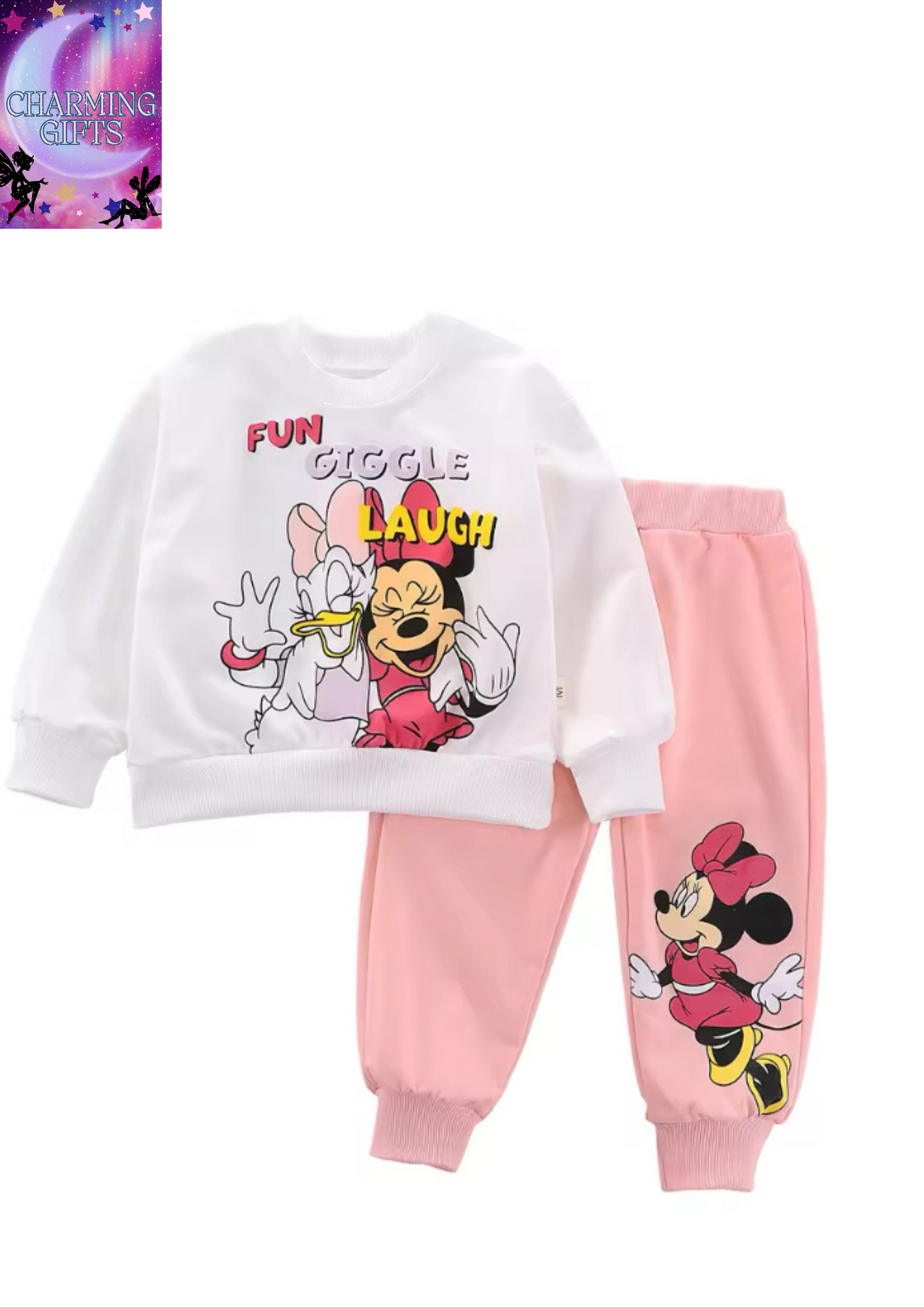 Disney Fall Little Girl Disneyland Set Girl Cute Minnie Mouse Sets Spring Kids Casual Toddler Cotton Clothing Outfits