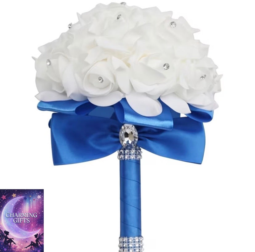 Elegant Faux Floral Bridal Bouquet - Lifelike Foam Flowers for Weddings, Parties & Ceremonies | Durable & Timeless Decor for Christmas, Valentine's, Mother's Day & More