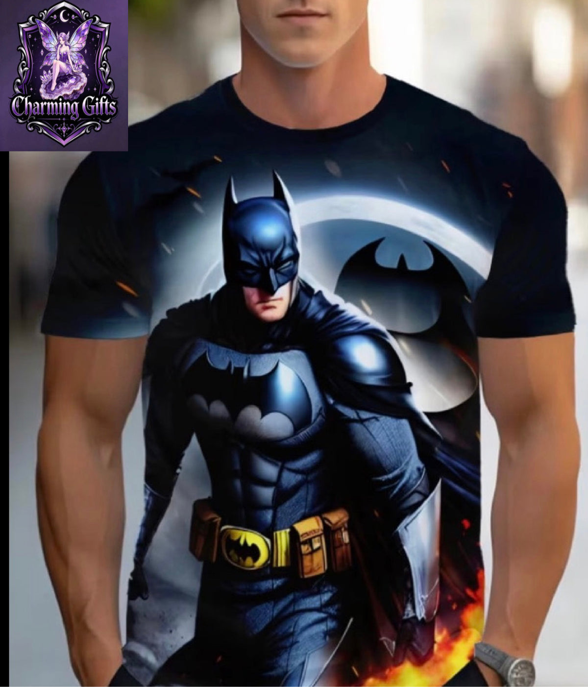 Men’s Batman T shirt summer breathable fabric