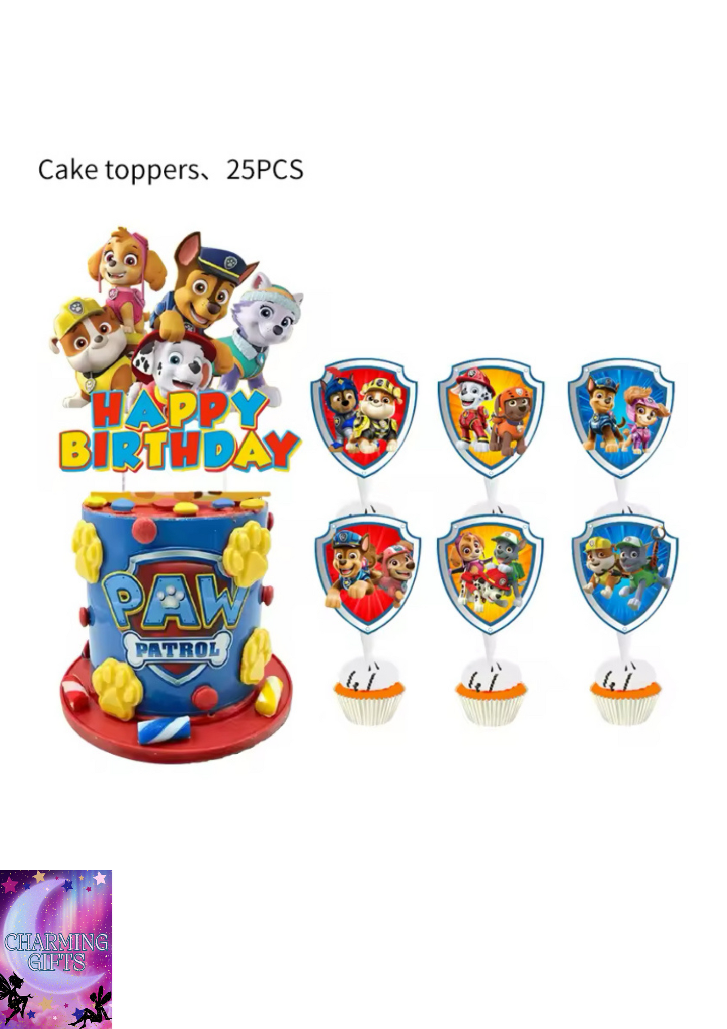 New Paw Patrol Birthday Party Decorations cake toppers