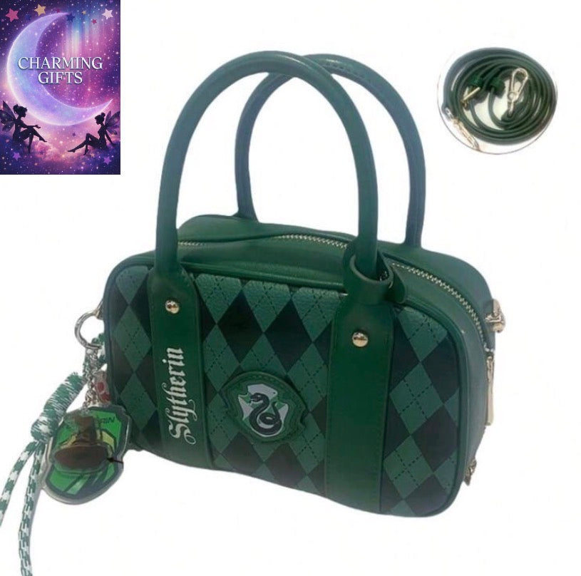 Harry Potter Women's Crossbody Tote Bag – Hogwarts Gryffindor & Slytherin House Shoulder Bag With Zipper,Hand Bag For Commute Outing Party Christmas Halloween Birthday Gift For Girls & White-Collar Workers, Halloween Bags Perfect For Fancy Party Matching