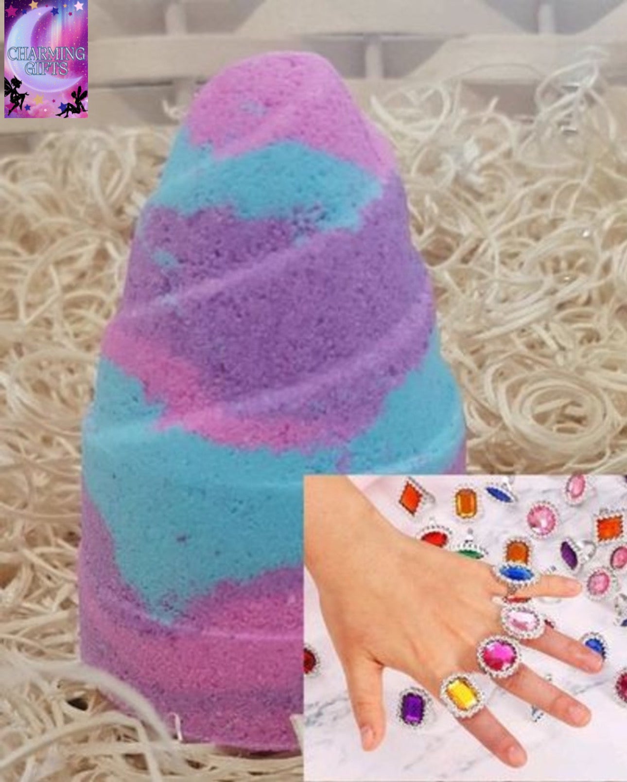 Hidden treasure ring bath bomb