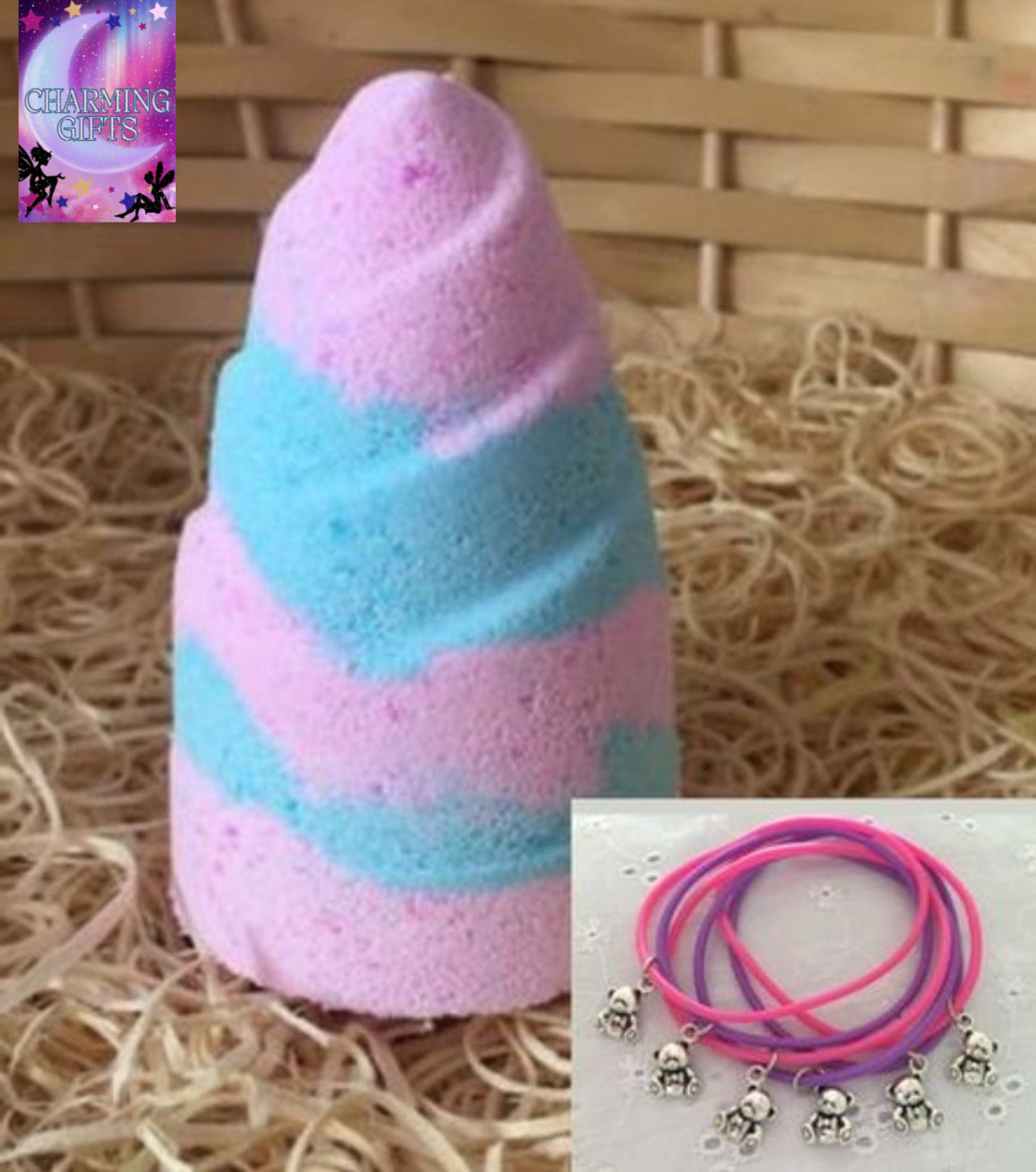 Teddy bracelet bath bomb