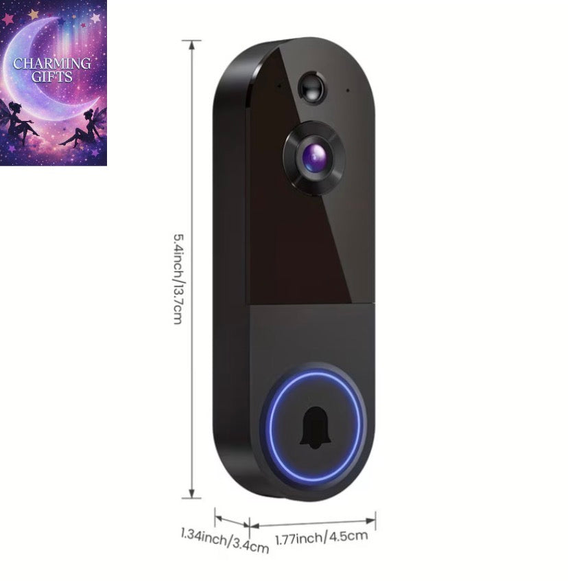 2K Wireless Video Doorbell Camera, AI Human Detection, Night Vision, Instant Alert, 2-Way Audio, 2.4G WiFi, Rechargeable Battery, Cloud Storage, Wireless Video Doorbell Camera, Wireless Video Camera Doorbell