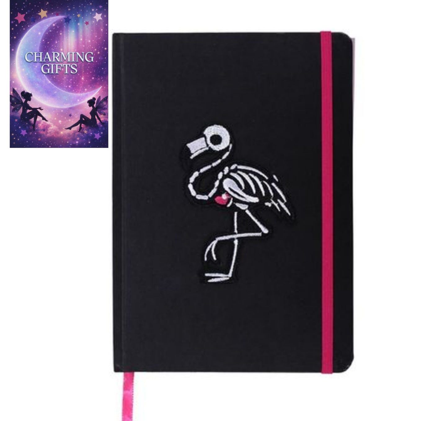 Flamin-goth A5 Notebook with Patch and Sticker Sheet