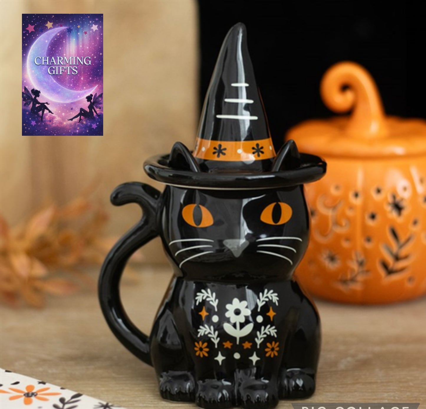 Frightful Folk Black Cat Lidded Mug