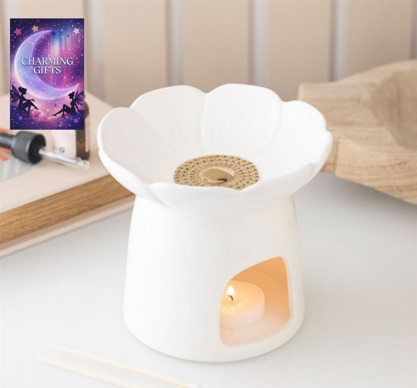 Peony Oil Burner and Wax Warmer