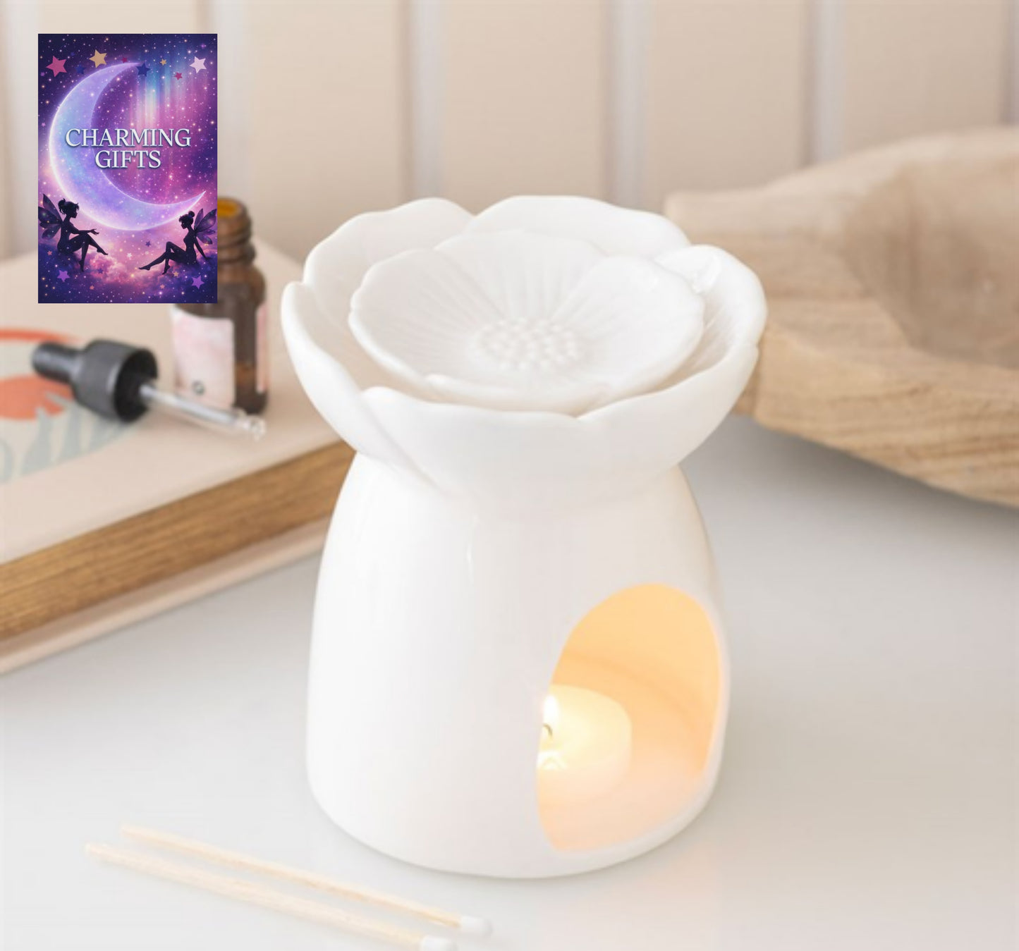 White Peony Oil Burner and Wax Warmer