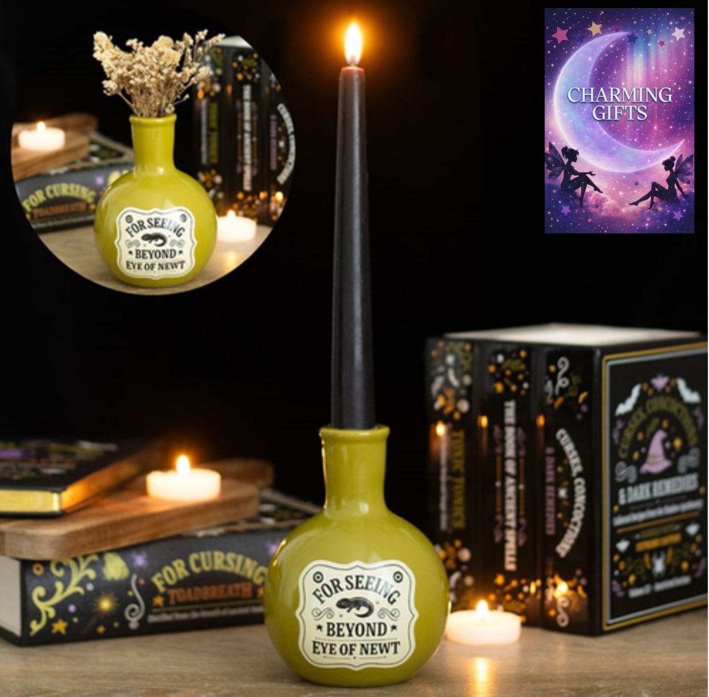 Eye of Newt Potion Bottle Vase and Candle Holder
