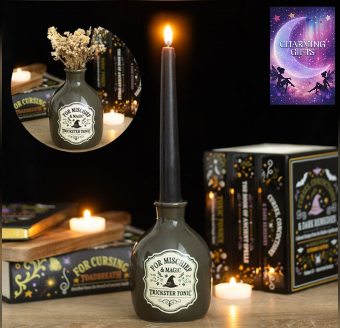 Mischief and Magic Potion Bottle Vase and Candle Holder