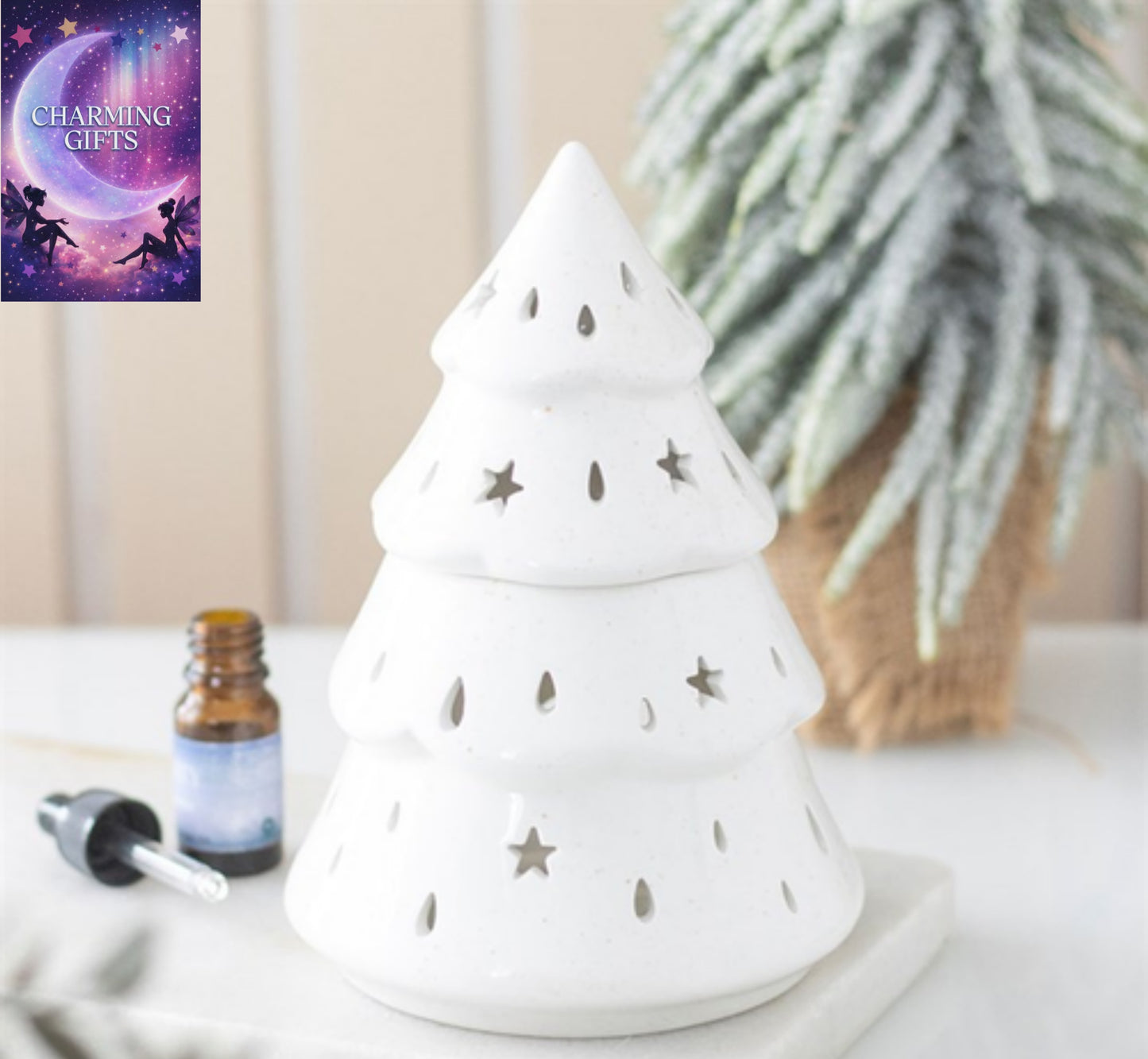 White Winter Fir Tree Oil Burner