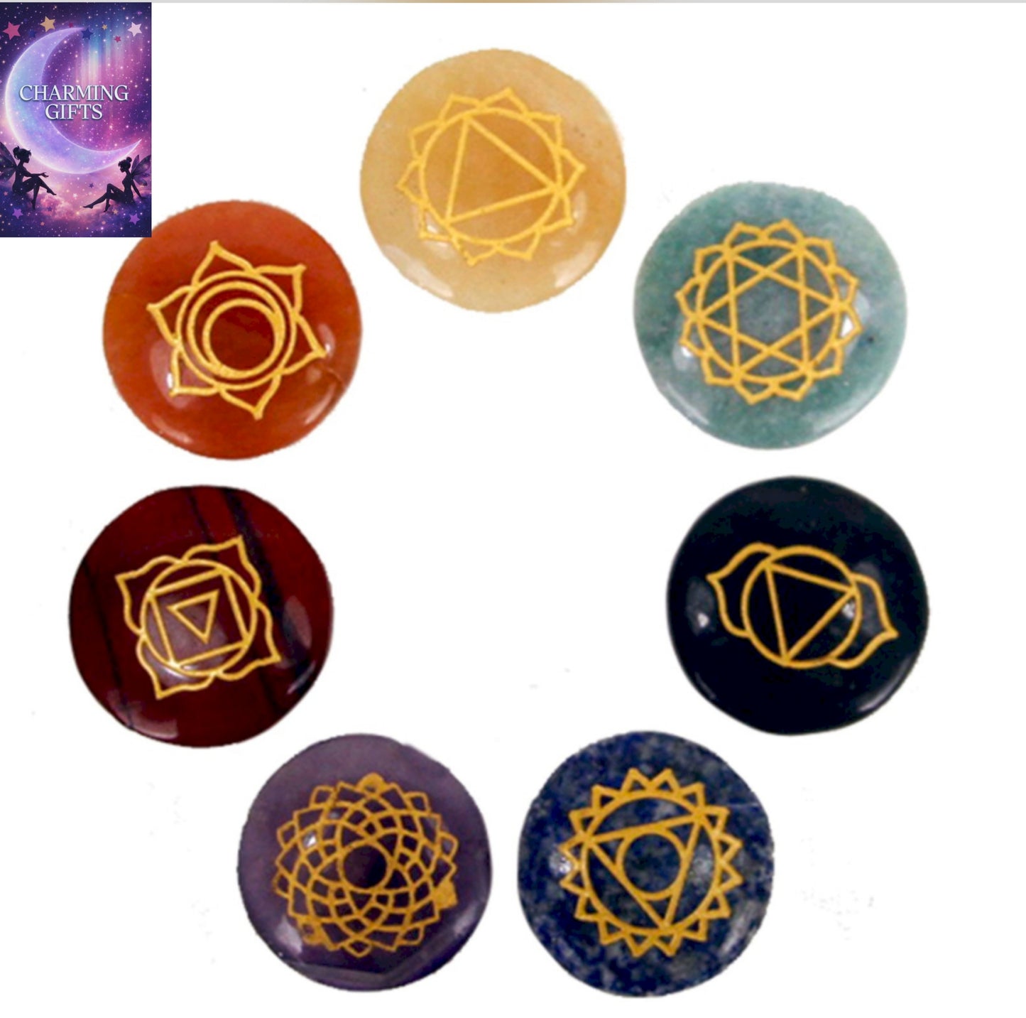 Small Stones Chakra Set (Rounded shape)