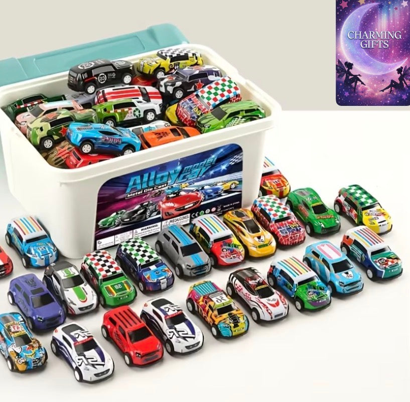 48pcs Mini Racing Car Set - Pullback Action, School Prize, Multi-Colors - Christmas Gift for Grandchildren, Ideal for Teenager And Boy/Girl Gifts And Birthday/Party Presents, Family Interactive Toy And School Pack